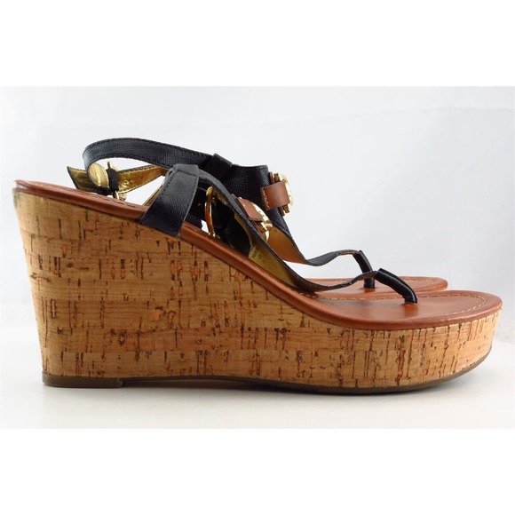 Tommy Hilfiger‎ T-Strap Black Synthetic Women Shoes Size 8.5 Medium - Picture 3 of 6